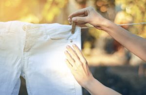 drying clothes outdoors